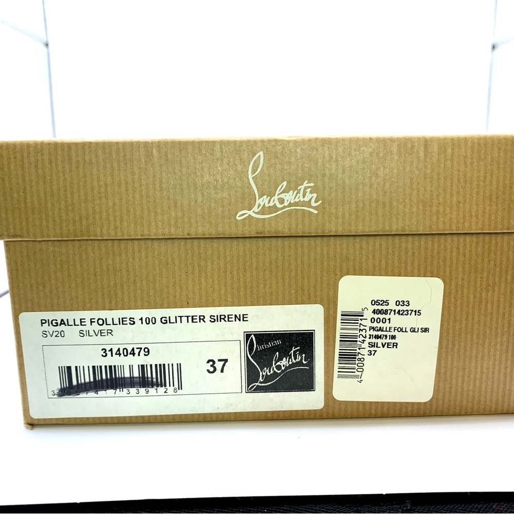 Christian Louboutin Pigalle Follies 100 Glitter Sirene High Heels S 37 - Picture 12 of 15